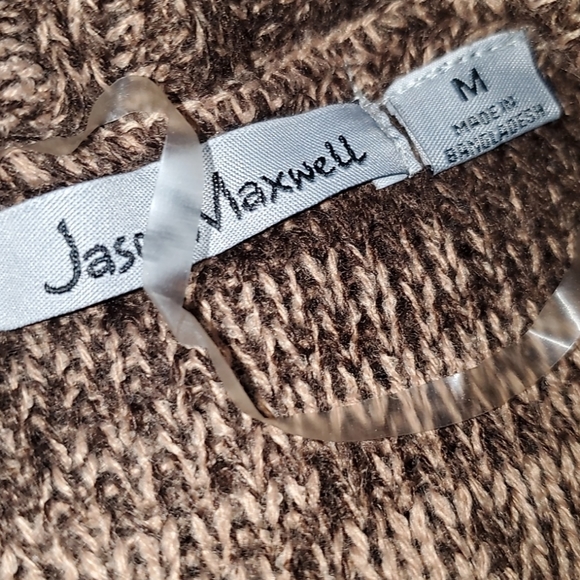 Jason maxwell cardigan sweater brown and cream - Picture 3 of 4